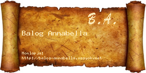 Balog Annabella névjegykártya