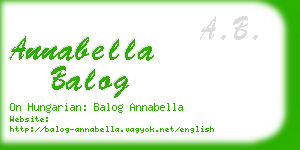 annabella balog business card